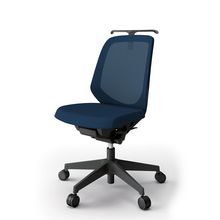 ノートチェア  KJ-160JVHM-T1B2 ローバック / 樹脂脚 / 肘なし / ランバーサポート付 / ハンガー付 / 抗ウイルス加工 プレーンメッシュ 抵抗付ウレタン双輪キャスター