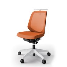 ノートチェア  KJ-180JVHM-W9D3 ローバック  樹脂脚  肘なし  ランバーサポートなし  ハンガー付  抗ウイルス加工 プレーンメッシュバック ［W9×アンバーオレンジ］抵抗付ウレタン双輪キャスター