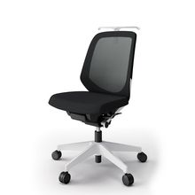 ノートチェア  KJ-160JVHM-W9T1 ローバック / 樹脂脚 / 肘なし / ランバーサポート付 / ハンガー付 / 抗ウイルス加工 プレーンメッシュ 抵抗付ウレタン双輪キャスター
