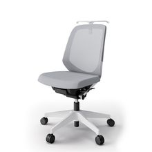 ノートチェア  KJ-160JVHM-W9W6 ローバック / 樹脂脚 / 肘なし / ランバーサポート付 / ハンガー付 / 抗ウイルス加工 プレーンメッシュ 抵抗付ウレタン双輪キャスター