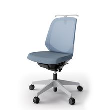 ノートチェア  KJ-180JEH-GNB4 ローバック / 樹脂脚 / ハンガー / テクスチャードメッシュ ナイロン双輪キャスター ［GN×ダックブルー］