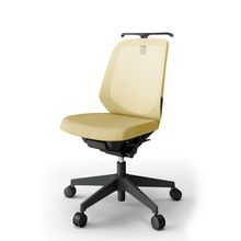 ノートチェア  KJ-180JEH-T1U6 ローバック / 樹脂脚 / ハンガー / テクスチャードメッシュ ナイロン双輪キャスター ［T1×カナリアイエロー］