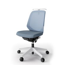 ノートチェア  KJ-180JEH-W9B4 ローバック / 樹脂脚 / ハンガー / テクスチャードメッシュ ナイロン双輪キャスター ［W9×ダックブルー］