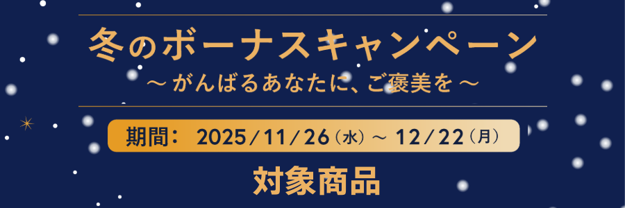 冬のボーナスキャンペーン～頑張るあなたにご褒美を～